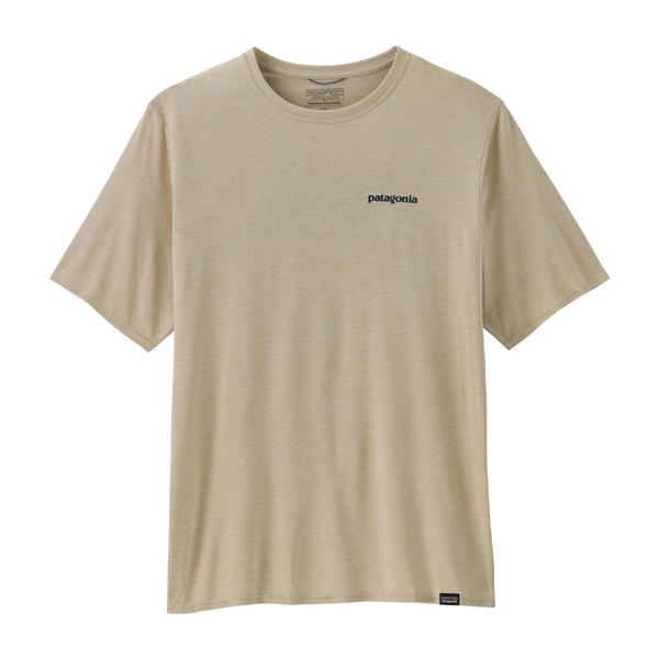 Patagonia Men's Capilene Cool Daily Graphic Shirt - Waters Boardshort Logo Tones: Pumice X-Dye