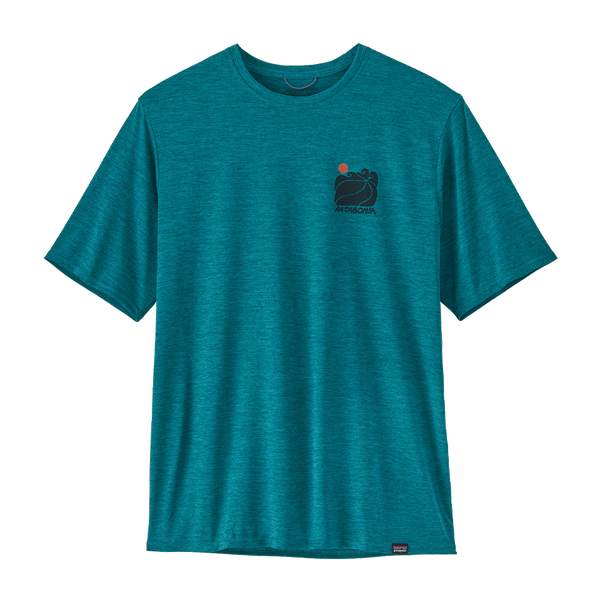 Patagonia Men's Capilene Cool Daily Graphic Shirt - Waters Sunrise Rollers: Belay Blue X-Dye