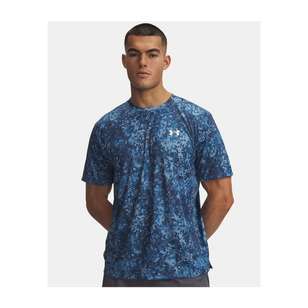 Under Armour Men's UA Tech Printed Short Sleeve Aegean Blue