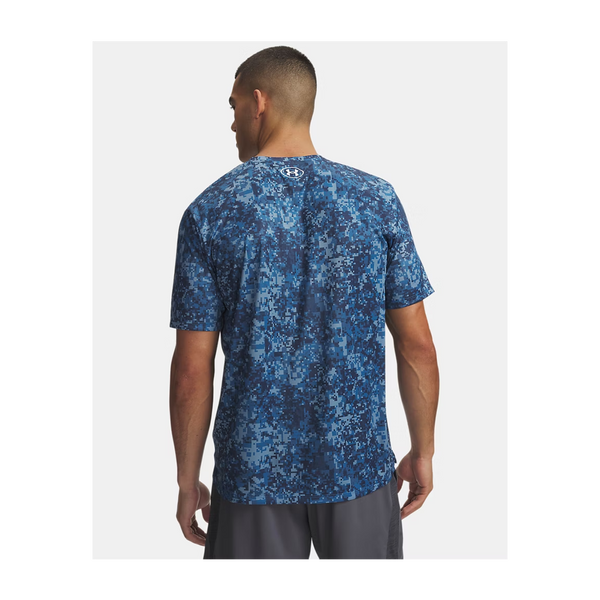 Under Armour Men's UA Tech Printed Short Sleeve Aegean Blue