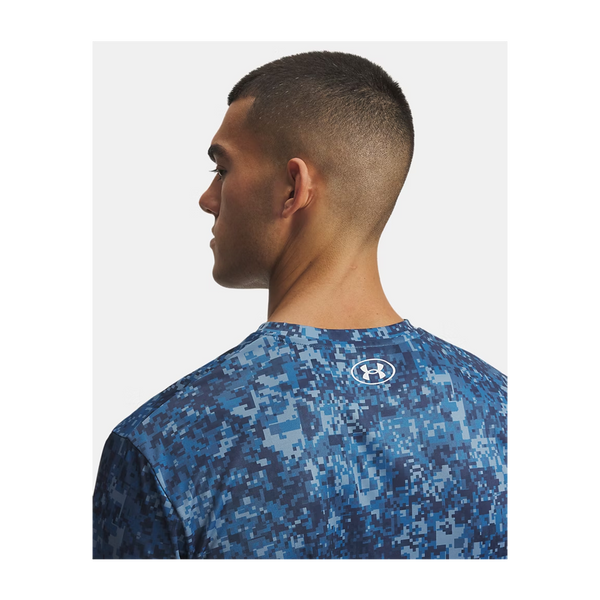 Under Armour Men's UA Tech Printed Short Sleeve Aegean Blue