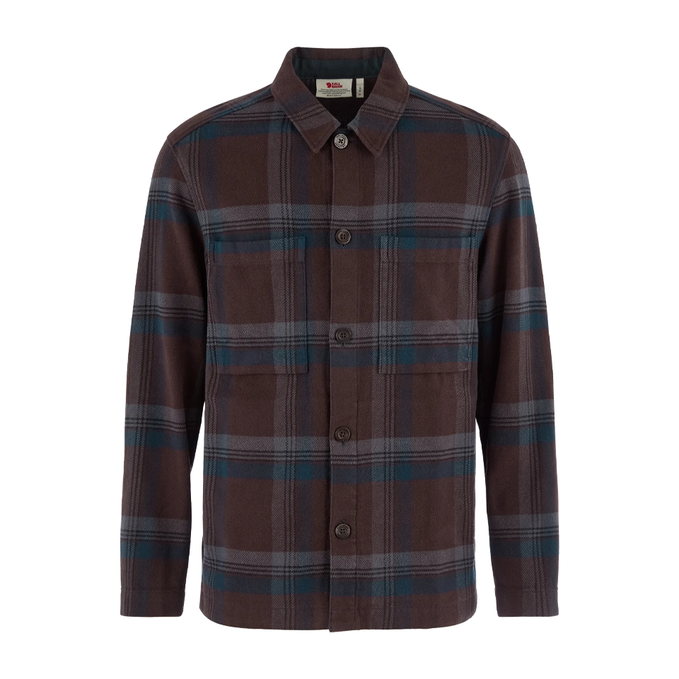 Fjällräven Men's Singi Flannel Overshirt Black Oak - Dark Navy