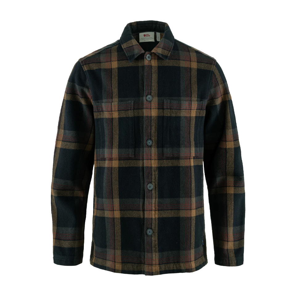 Fjällräven Men's Singi Flannel Overshirt Dark Navy/Wood Brown