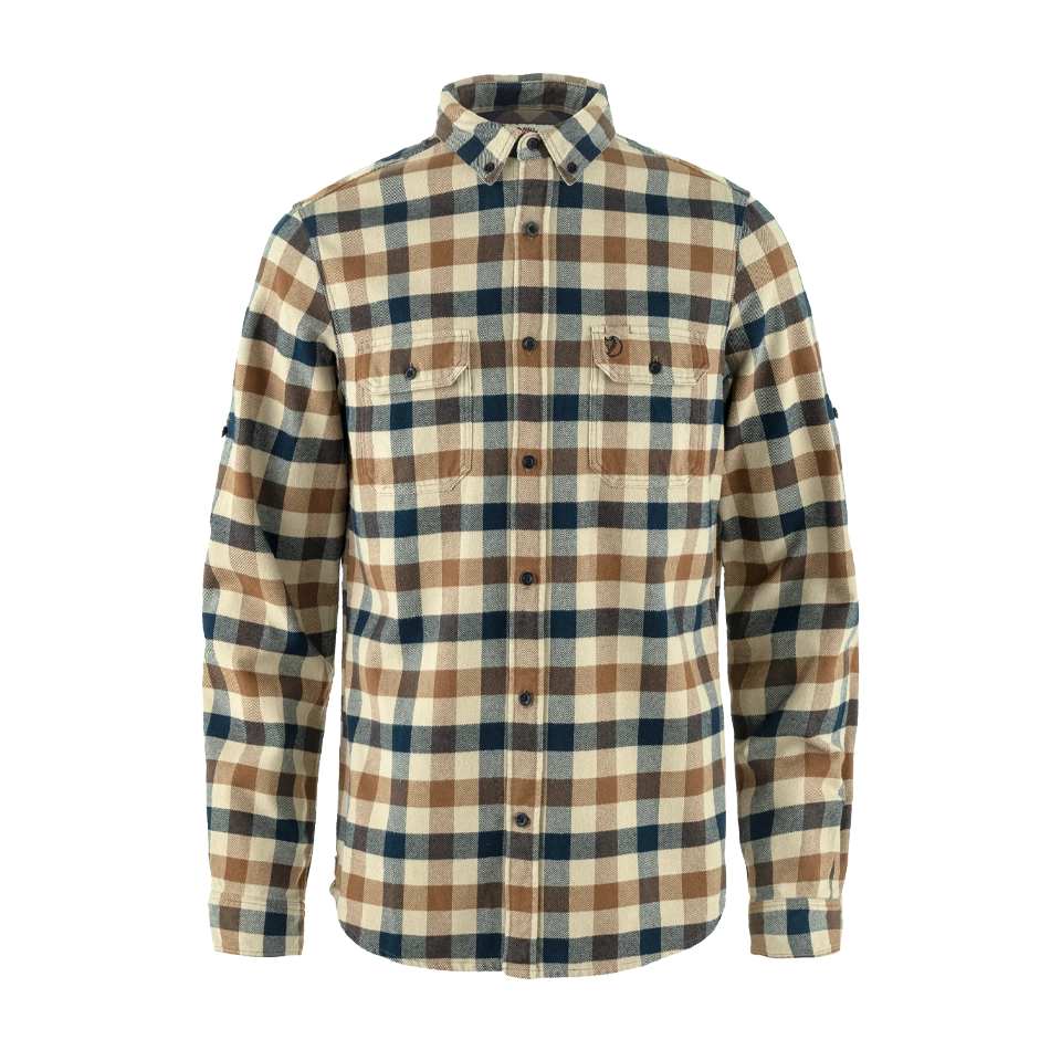 Fjällräven Men's Skog Slim Shirt Fossil/Dark Navy