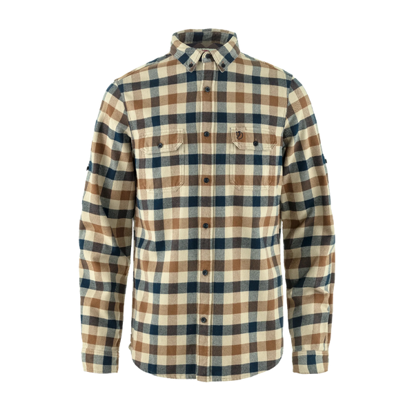 Fjällräven Men's Skog Slim Shirt Fossil/Dark Navy