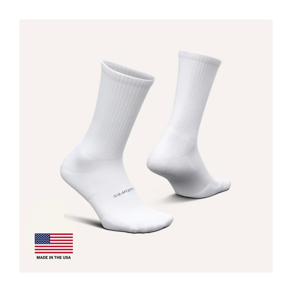Feetures HIGH PERFORMANCE Max Cushion Crew White