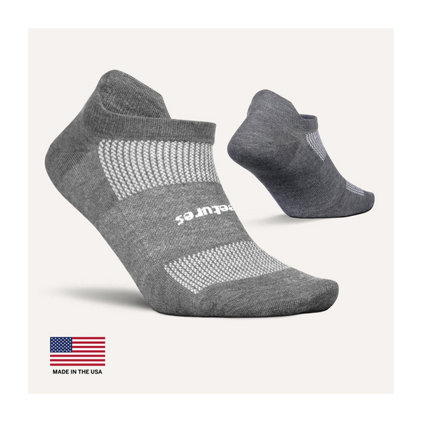 Feetures HIGH PERFORMANCE Max Cushion Tab Heather Gray