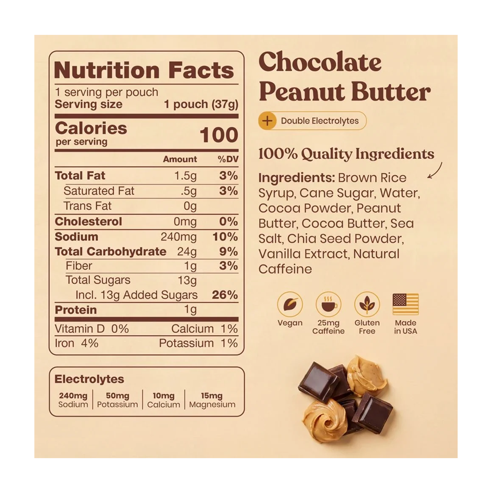 Huma Energy Gel Plus Chocolate Peanut Butter
