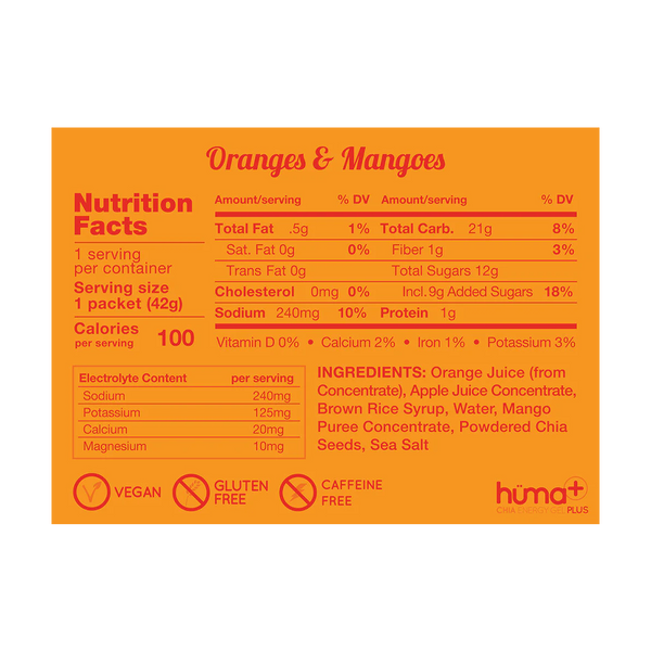 Huma Energy Gel Plus Oranges And Mango