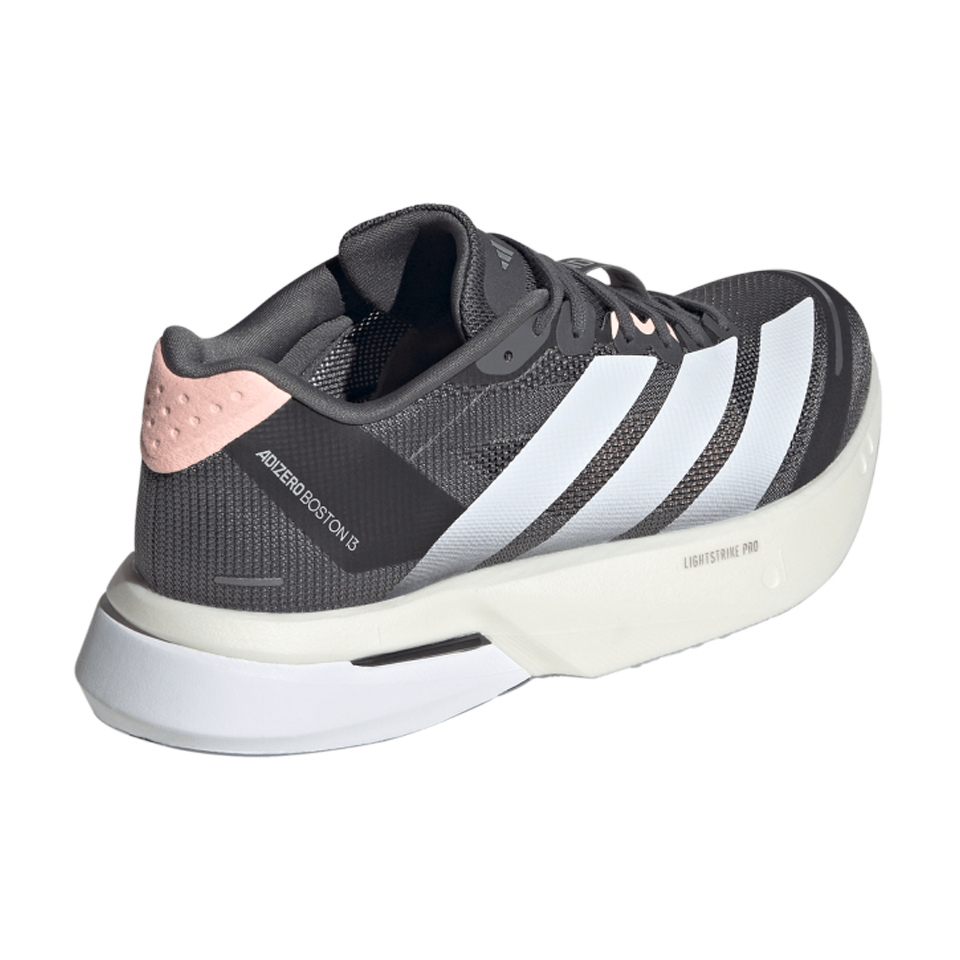 adidas Women's Adizero Boston 13 Grey Five/Cloud White/Haze Coral