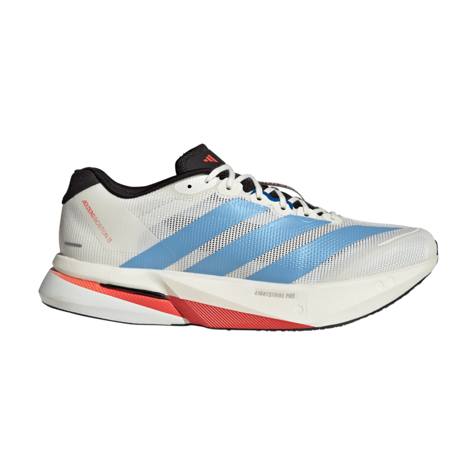 adidas Men's Adizero Boston 13 Off White/Light Blue/Gold Metallic