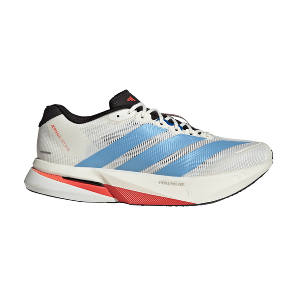 adidas Men's Adizero Boston 13 Off White/Light Blue/Gold Metallic