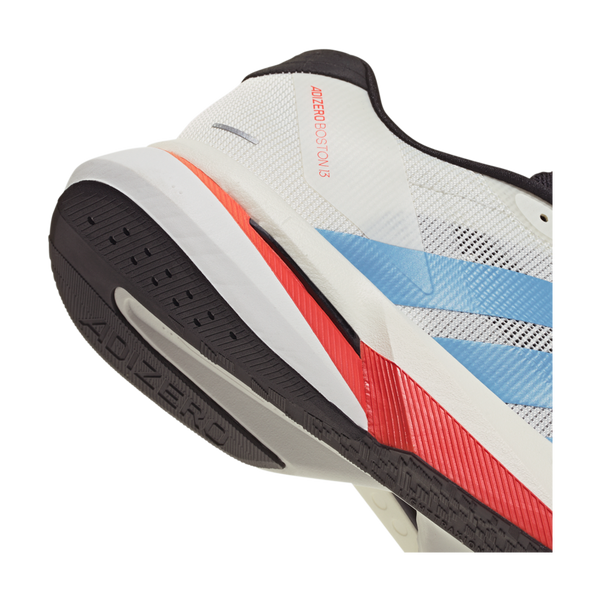 adidas Men's Adizero Boston 13 Off White/Light Blue/Gold Metallic