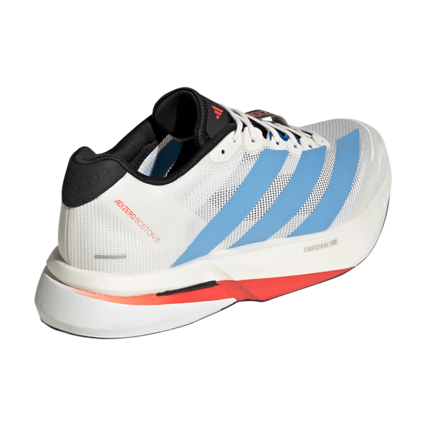 adidas Men's Adizero Boston 13 Off White/Light Blue/Gold Metallic