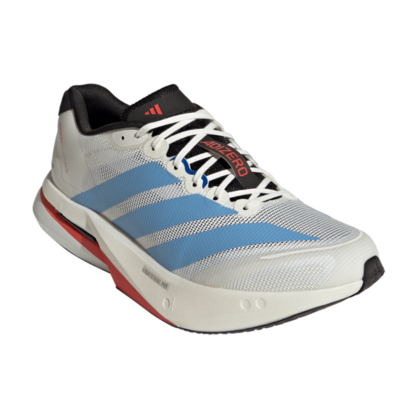adidas Men's Adizero Boston 13 Off White/Light Blue/Gold Metallic