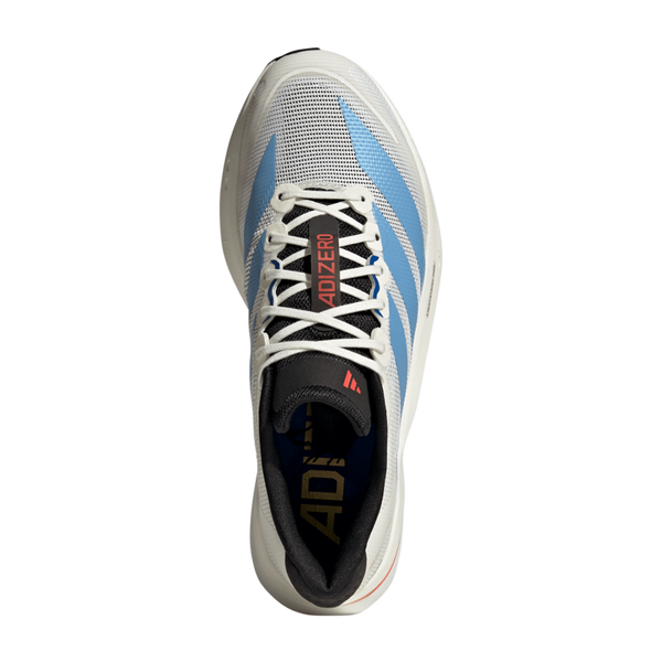 adidas Men's Adizero Boston 13 Off White/Light Blue/Gold Metallic