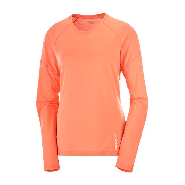 Salomon Women's Cross Run Long Sleeve T-Shirt Coral