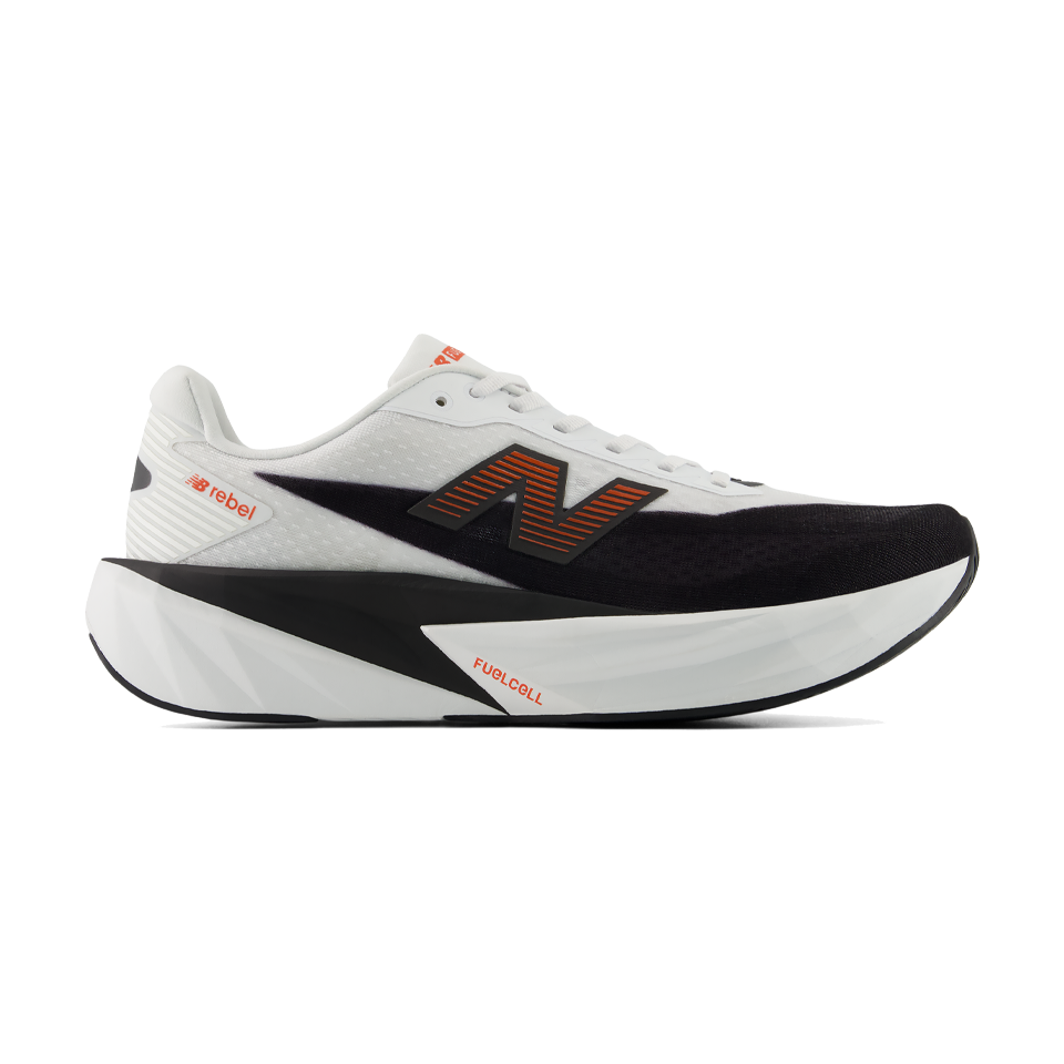 New Balance Men's FuelCell Rebel v5 White/Neo Flame