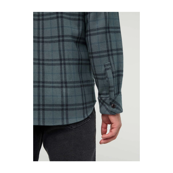 DUER Men's Performance Flannel Overshirt Marine Plaid