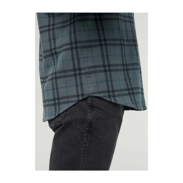 DUER Men's Performance Flannel Overshirt Marine Plaid