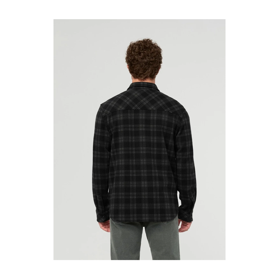 DUER Men's Performance Flannel Overshirt Black Plaid