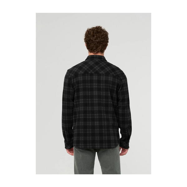 DUER Men's Performance Flannel Overshirt Black Plaid
