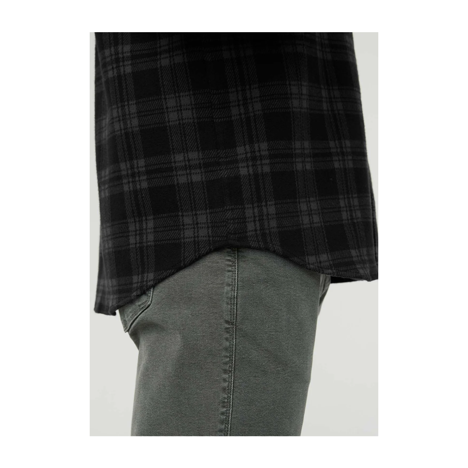 DUER Men's Performance Flannel Overshirt Black Plaid