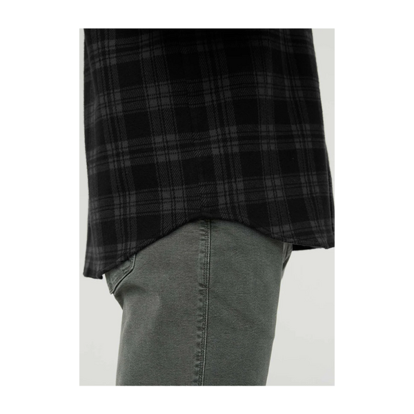 DUER Men's Performance Flannel Overshirt Black Plaid