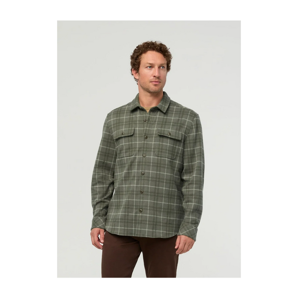 DUER Men's Performance Flannel Overshirt Thyme Plaid