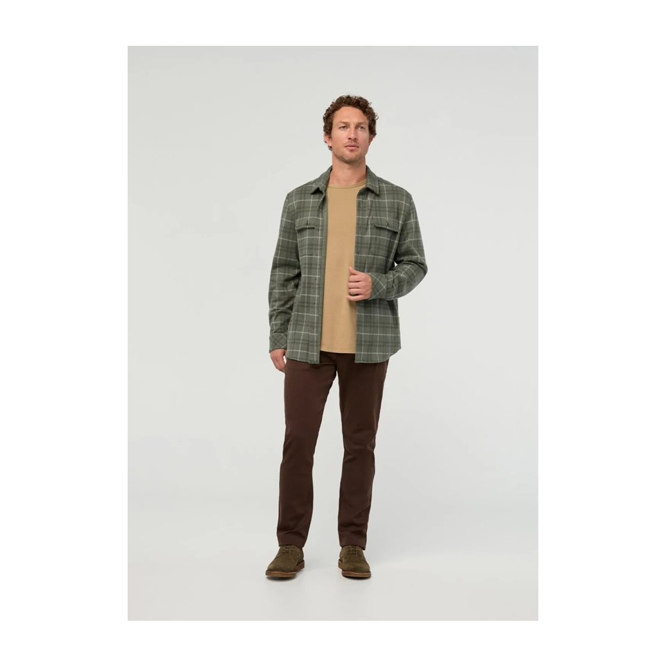 DUER Men's Performance Flannel Overshirt Thyme Plaid Secondary image