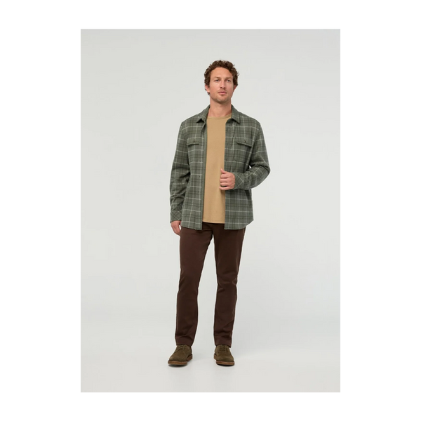 DUER Men's Performance Flannel Overshirt Thyme Plaid