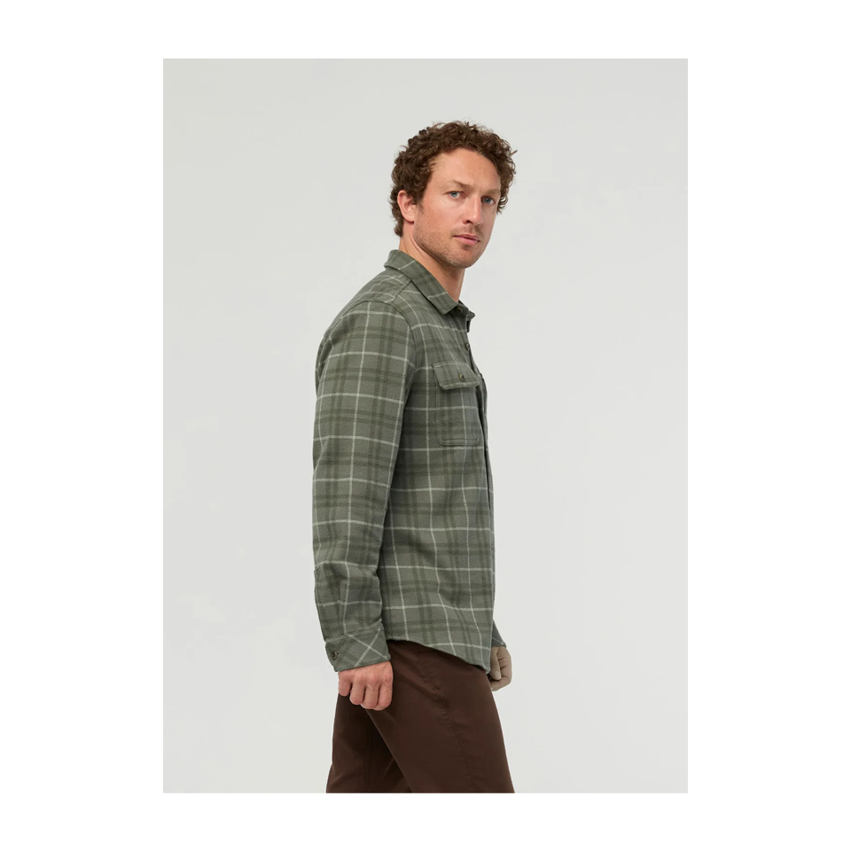 DUER Men's Performance Flannel Overshirt Thyme Plaid