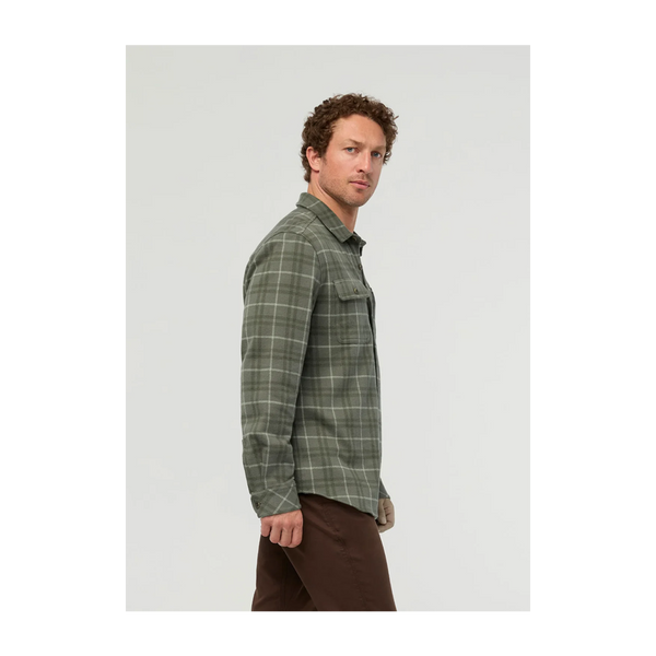DUER Men's Performance Flannel Overshirt Thyme Plaid