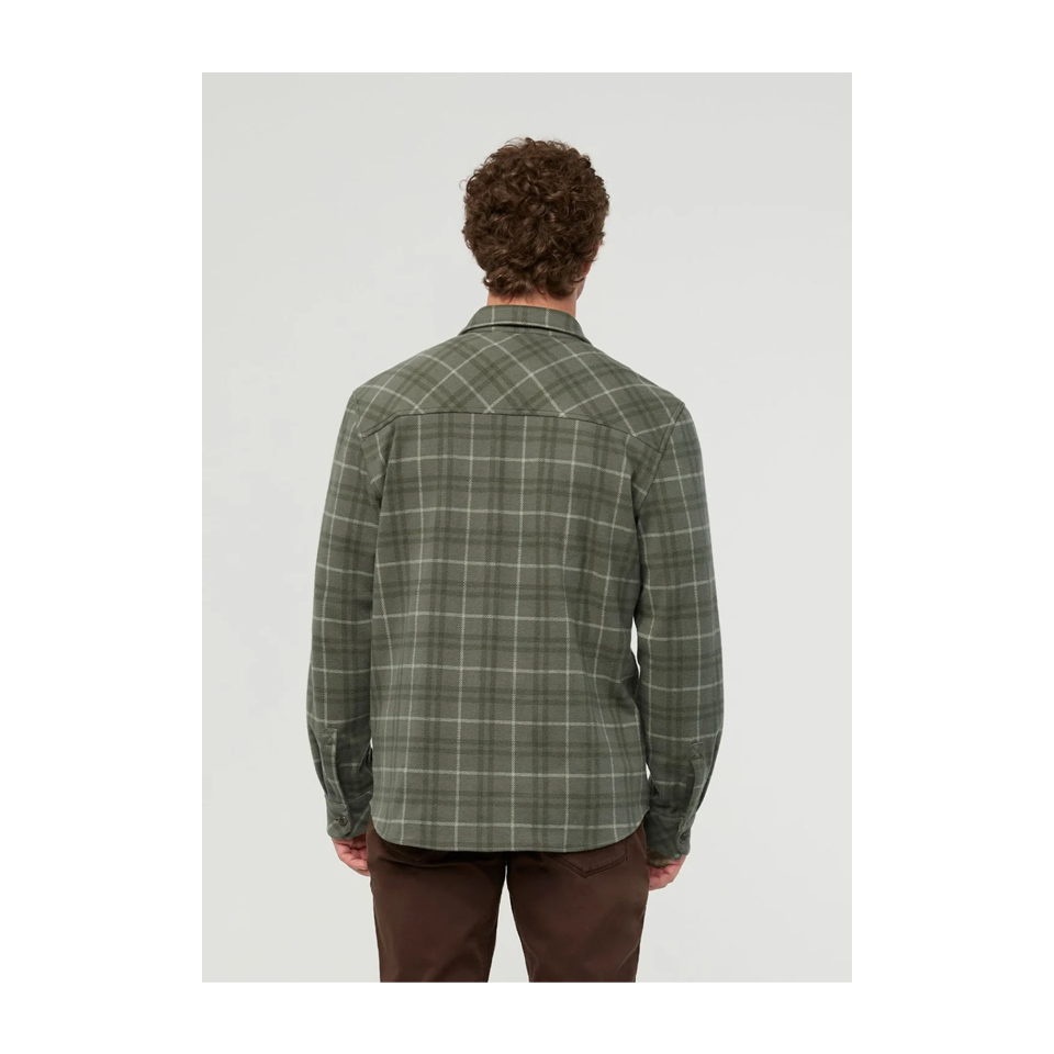 DUER Men's Performance Flannel Overshirt Thyme Plaid