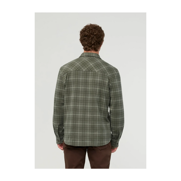 DUER Men's Performance Flannel Overshirt Thyme Plaid