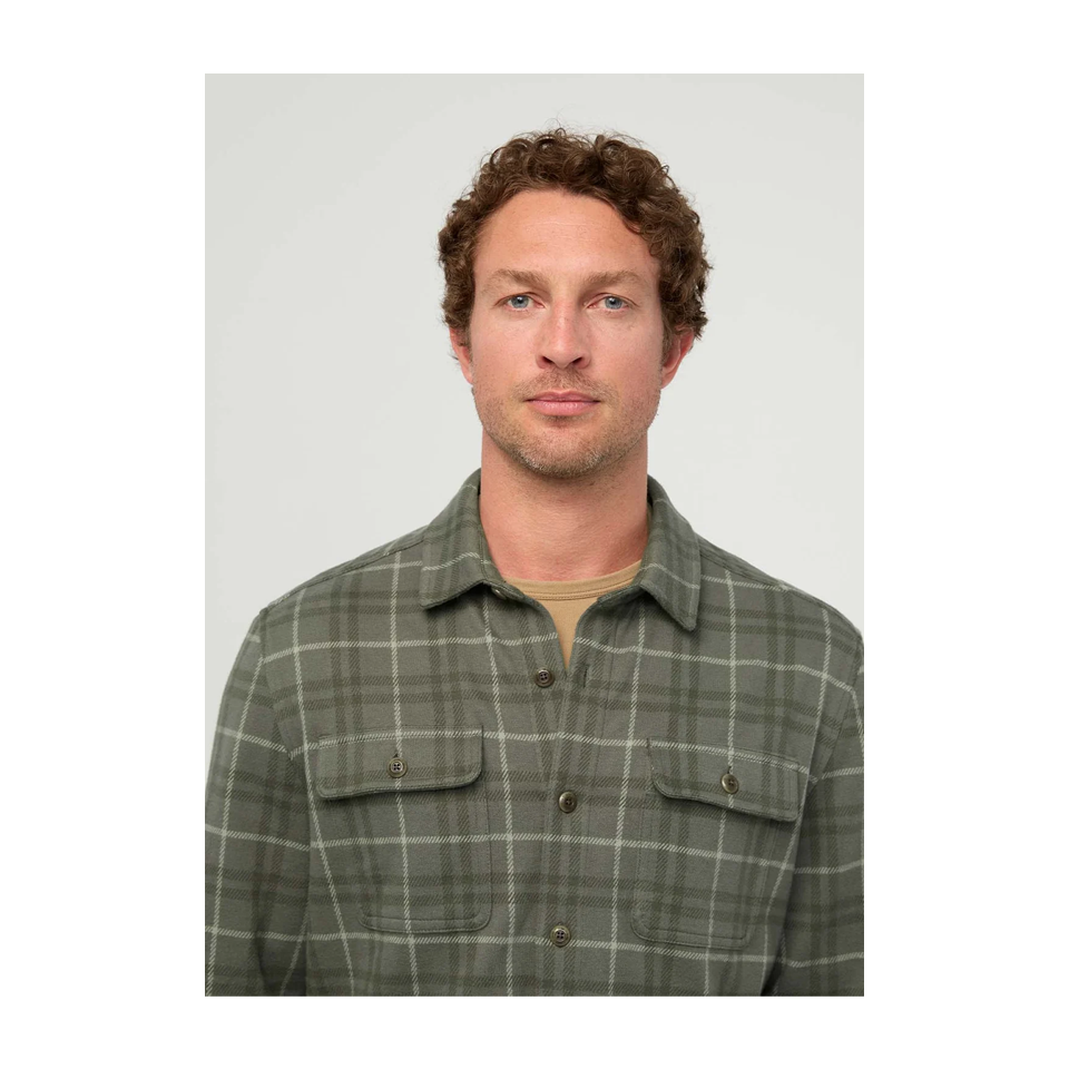 DUER Men's Performance Flannel Overshirt Thyme Plaid