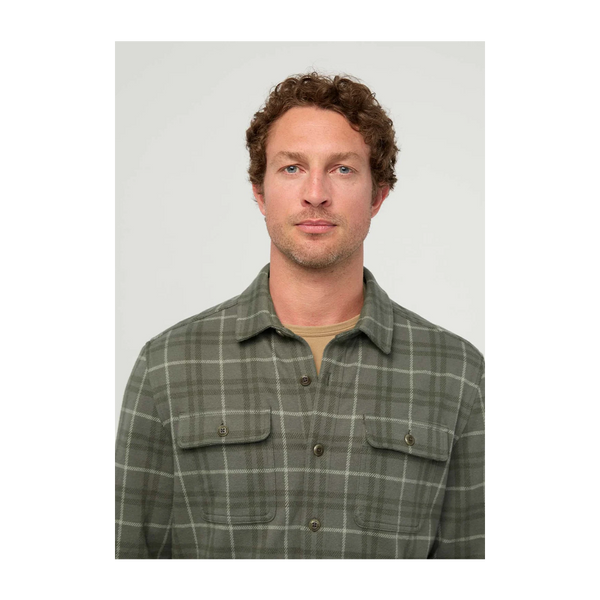 DUER Men's Performance Flannel Overshirt Thyme Plaid