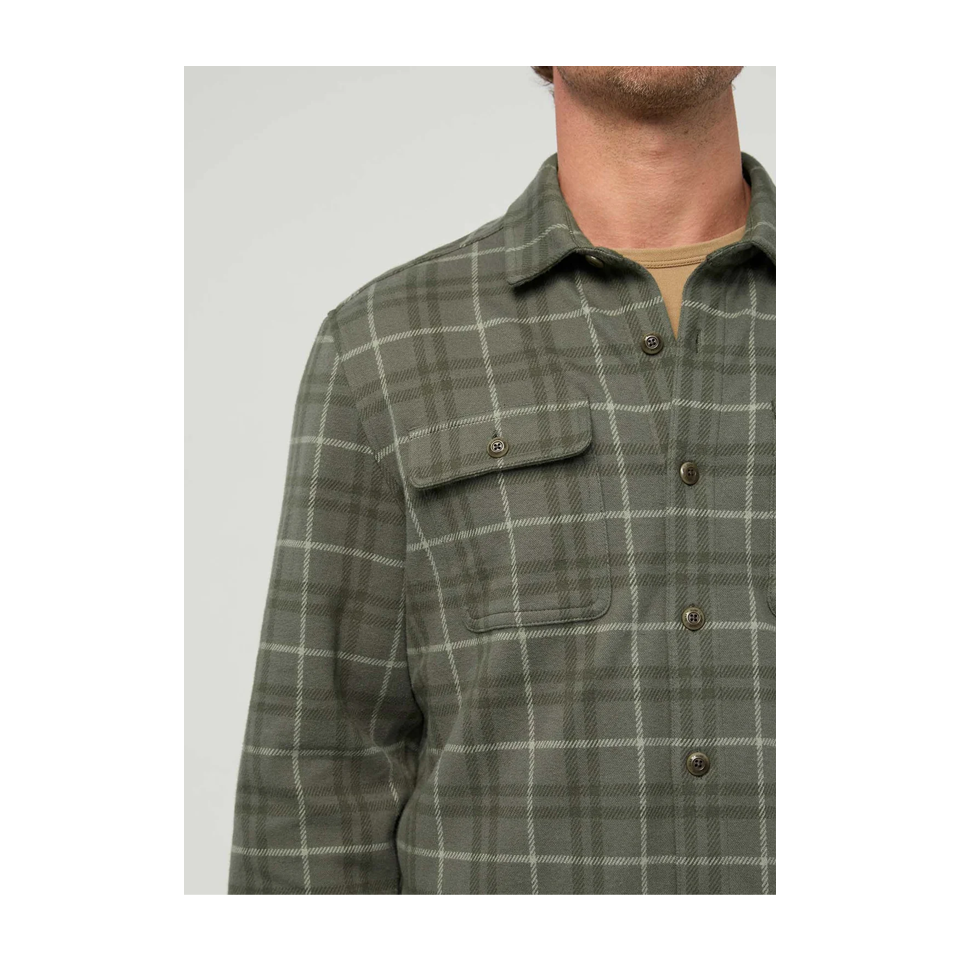 DUER Men's Performance Flannel Overshirt Thyme Plaid