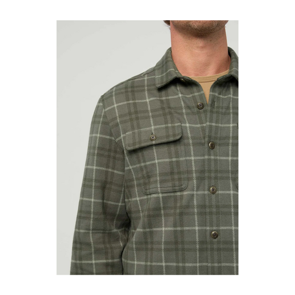 DUER Men's Performance Flannel Overshirt Thyme Plaid