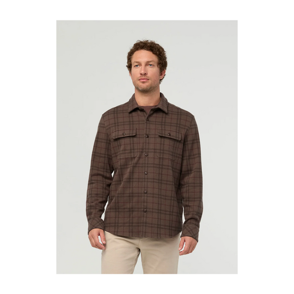 DUER Men's Performance Flannel Overshirt Stout Plaid