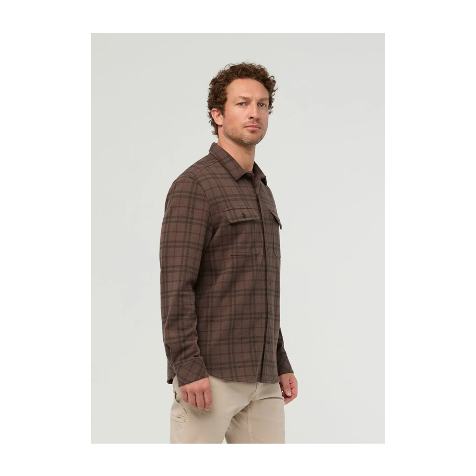 DUER Men's Performance Flannel Overshirt Stout Plaid