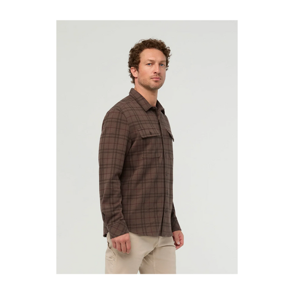 DUER Men's Performance Flannel Overshirt Stout Plaid