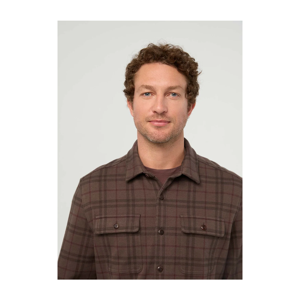 DUER Men's Performance Flannel Overshirt Stout Plaid
