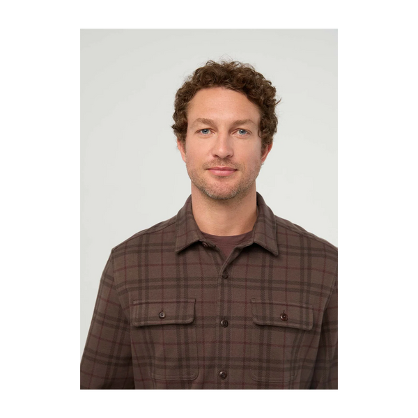 DUER Men's Performance Flannel Overshirt Stout Plaid