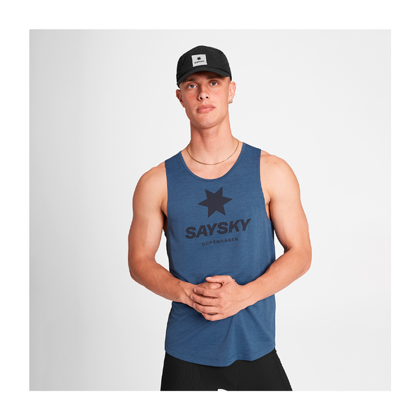 SAYSKY Men's Logo Combat Pro Singlet Blue