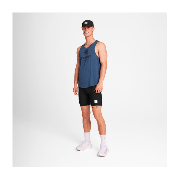 SAYSKY Men's Logo Combat Pro Singlet Blue