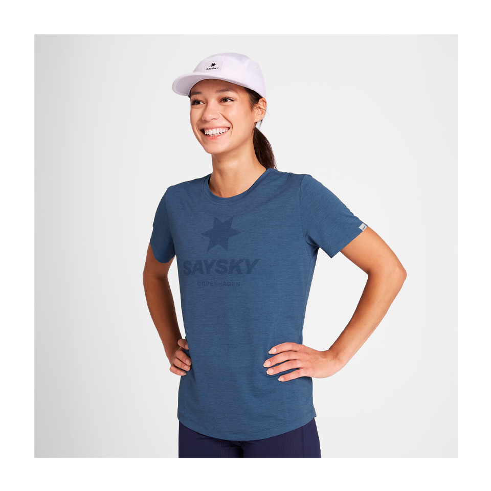 SAYSKY Women's Logo Combat Pro T-Shirt Blue