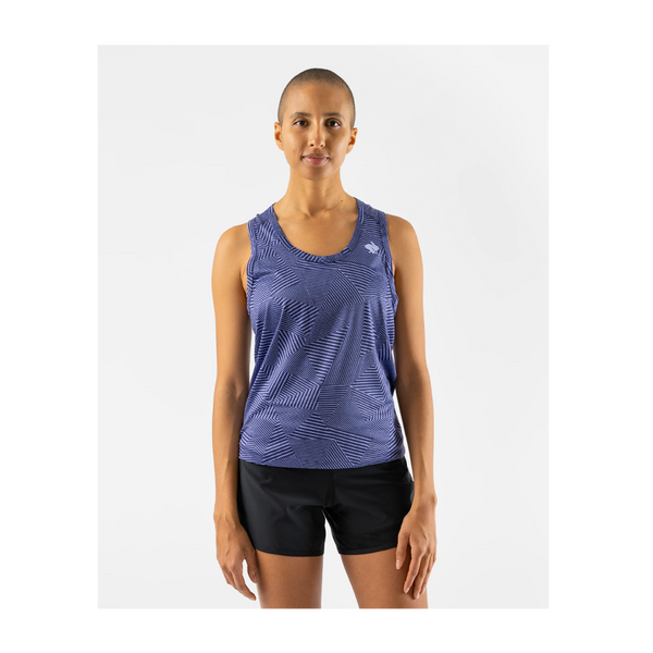 rabbit Women's EZ Tank Cropped Purple Stripe Geo