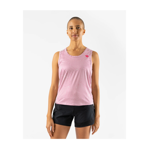 rabbit Women's EZ Tank Cropped Pink Stripe Geo