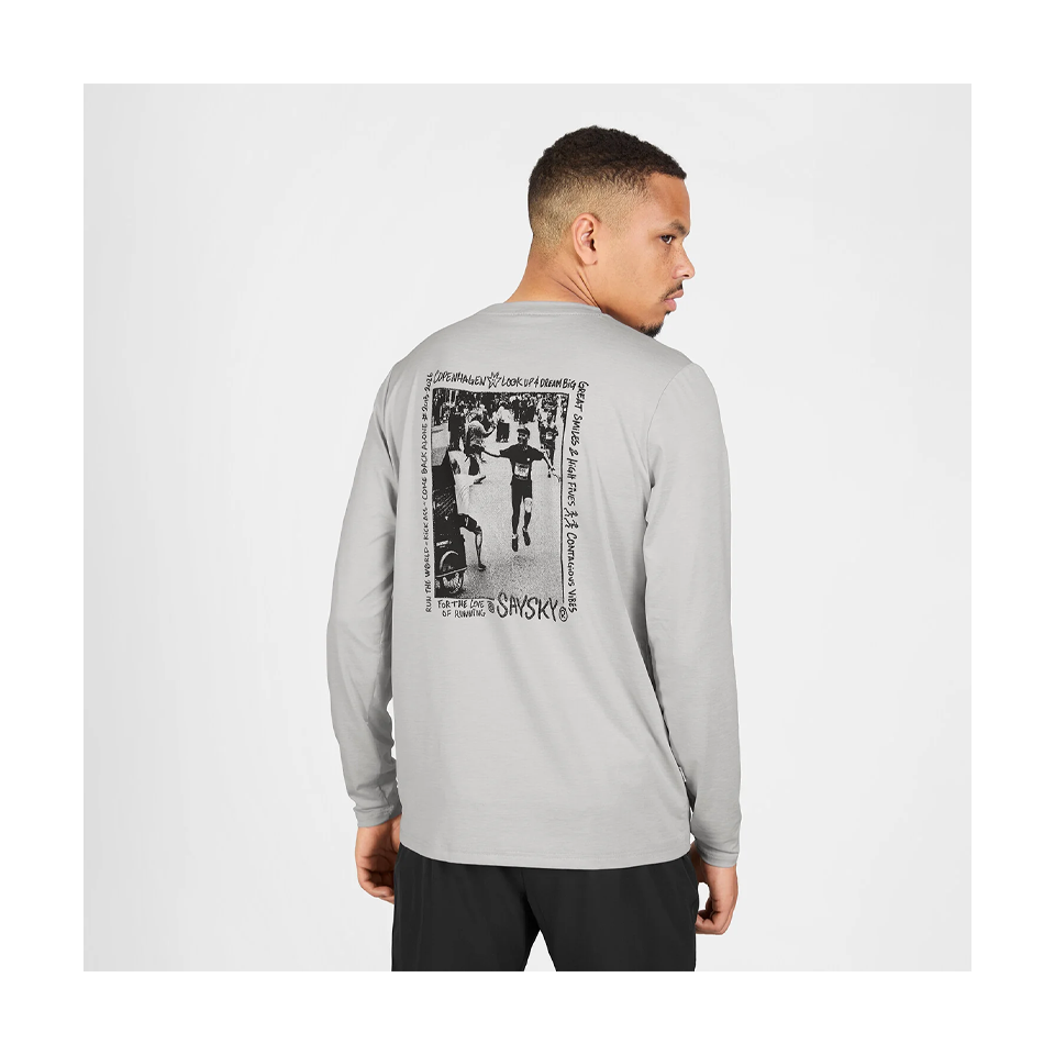 SAYSKY Men's Statement Pace Long Sleeve Grey
